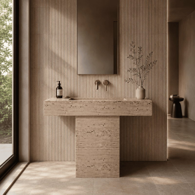 Travertine Floating Vanity Basin