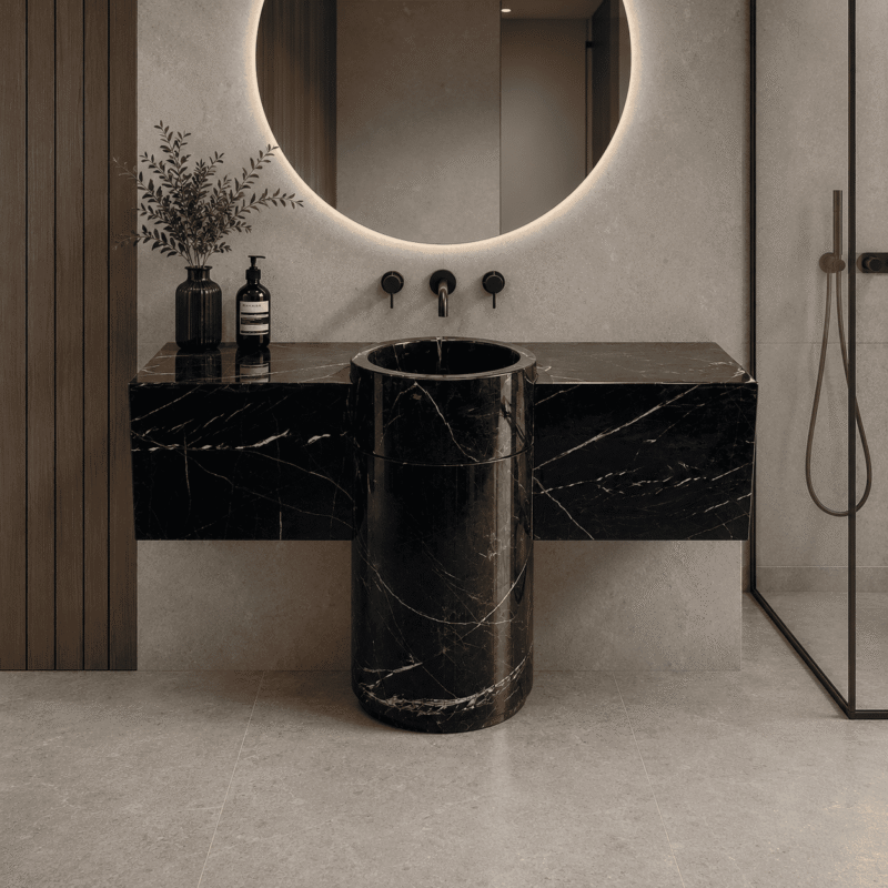 Noir Column Marble Vanity