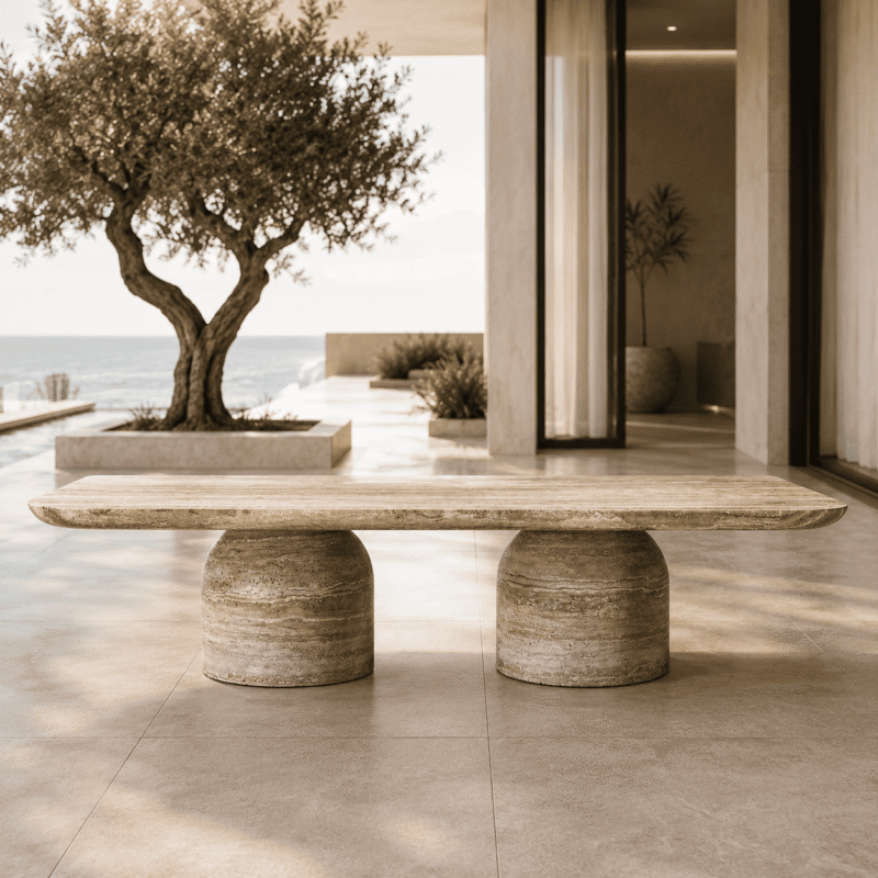 Arcus Travertine Coffee Table