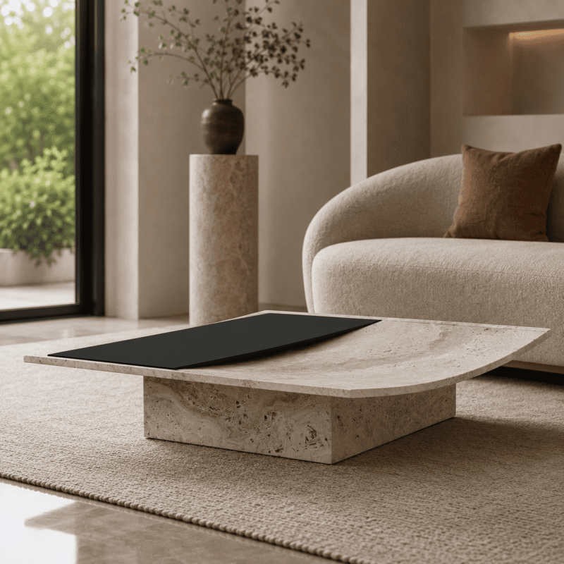 Aero Travertine Coffee Table