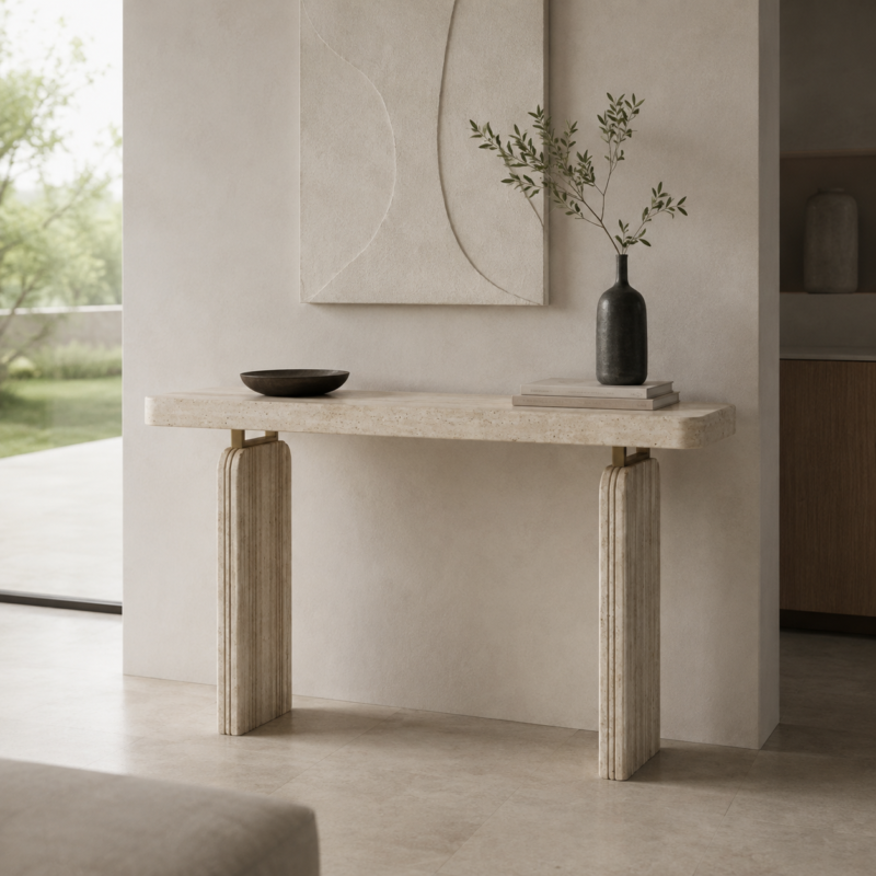 Fluted Heritage Marble Console