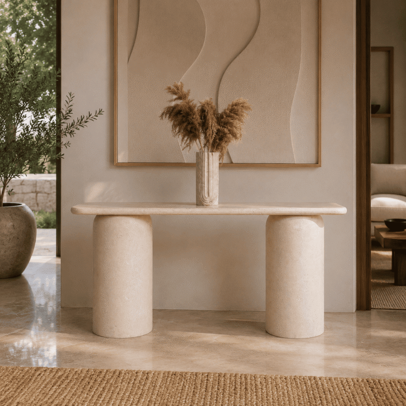 Column Marble Console Table