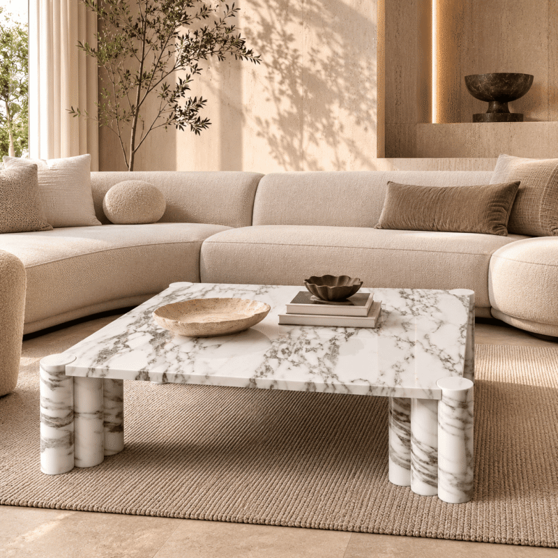 Pillar Marble Coffee Table