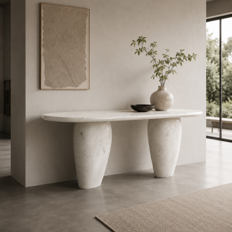 Monolith Oval Marble Console