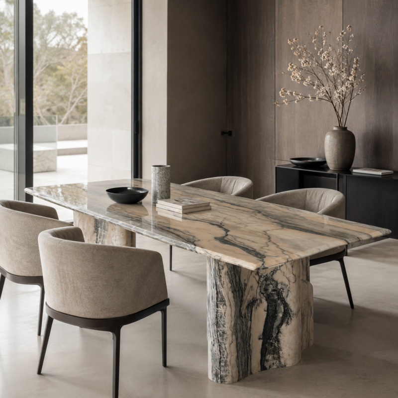 Cascade Arch Marble Dining Table