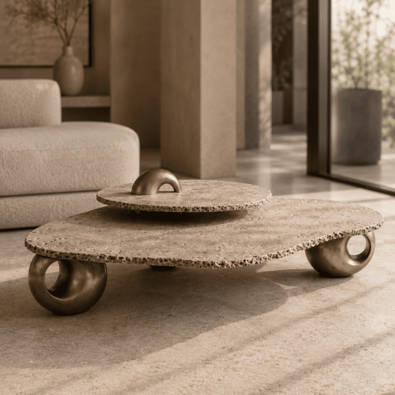 Halo Travertine Coffee Table