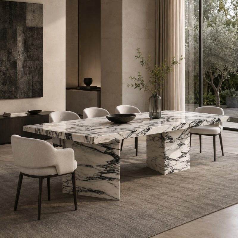 Axis Monolith Marble Dining Table