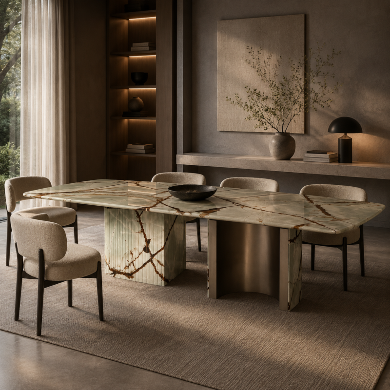 Aurora Onyx Luxe Dining Table